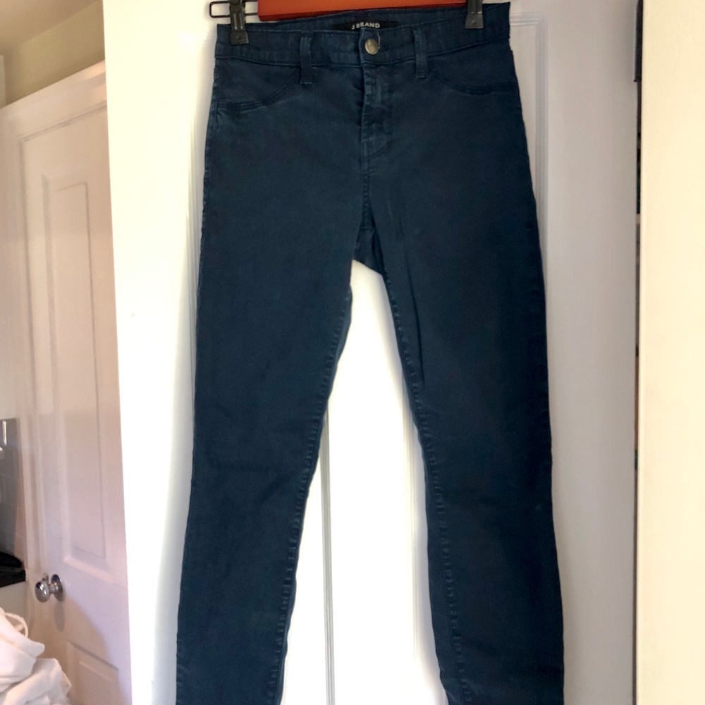 J Brand Luxe Sateen Carbon Blu Super Skinny Jeans